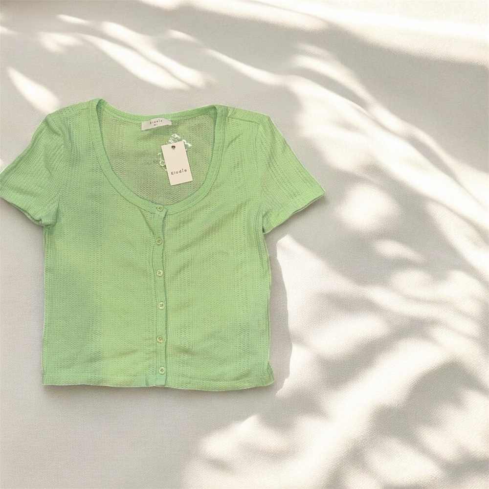 Elodie by Anthropologie Mint Green Knit Top size Large NWT